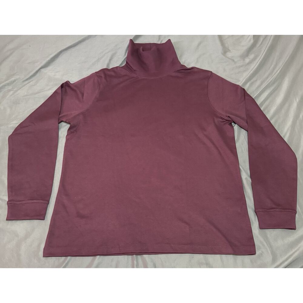 LL Bean Interlock Turtleneck Women’s L REG Dark Plum Long Sleeve Pullover Shirt